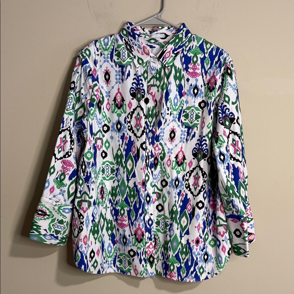 Chico's Multicolor Patterned Button Down Shirt - image 1